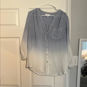 Frye Blue and White Striped Blouse